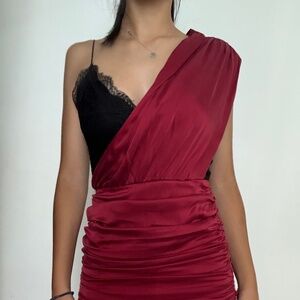 Red and black Alice and Olivia dress